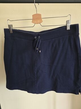 Navy Drawstring Knit Skirt